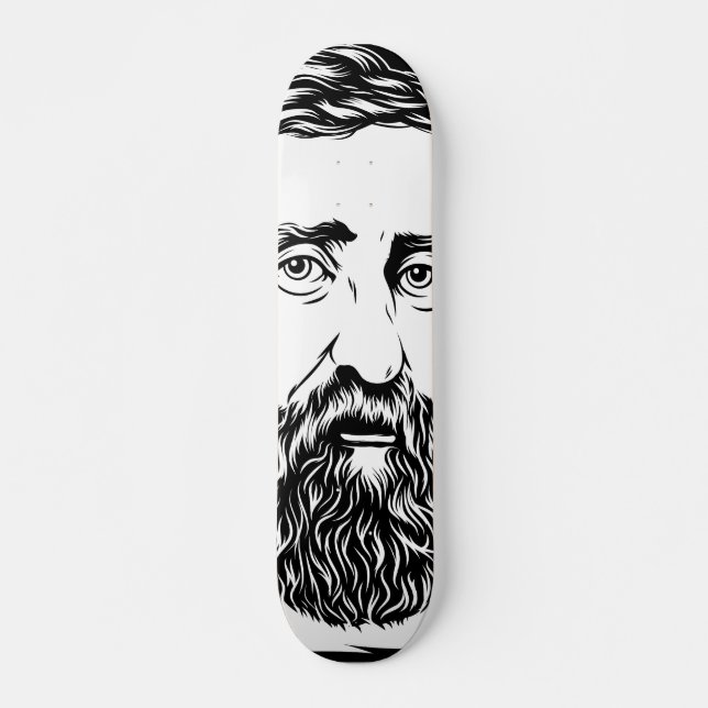 Henrik David Thoreau porträtt Skateboard Bräda 20 Cm (Framsida)