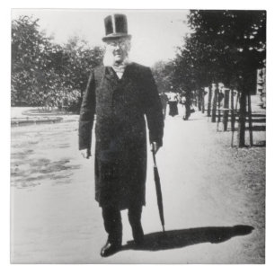 Henrik Ibsen (1828-1906) i Oslo, 1896 (b-/wfotoet) Kakelplatta