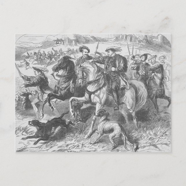 Henrik VIII på det kungliga jakten i Epping Forest Vykort (Framsida)