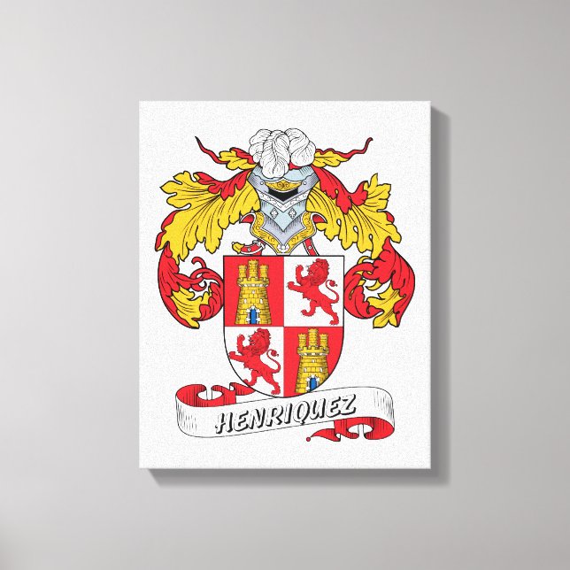 Henriquez Family Crest Canvastryck (Framsida)