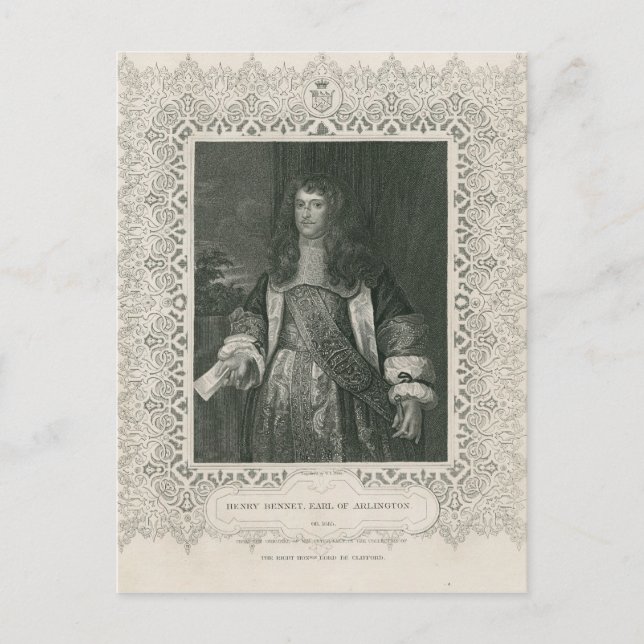 Henry Bennet, 1:a Earl of Arlington Vykort (Framsida)