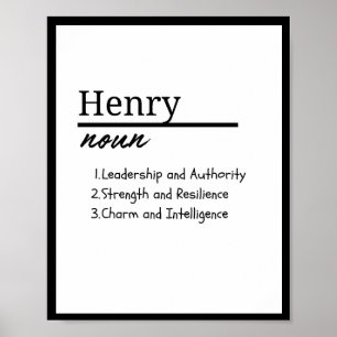Henry, Boy Personlig Namn Definition Poster