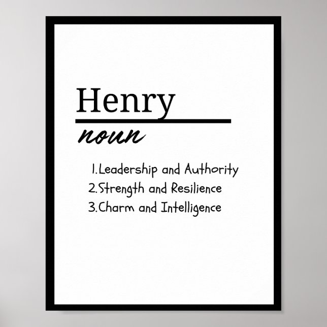 Henry, Boy Personlig Namn Definition Poster (Framsidan)