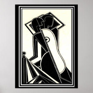 Henry Butler "Female Figurer " 1928 Deco Print Poster