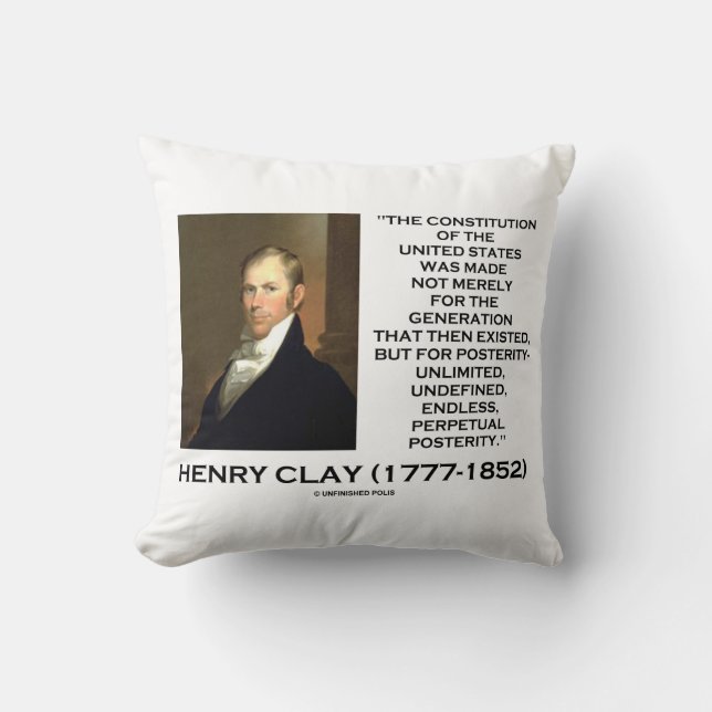 Henry Clay-konstitutionen för Förenade Stater Kudde (Framsida)