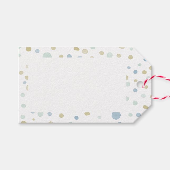 Henry Confetti Watercolor Dots Gift Märkre Presentetikett (Framsidan (Horizontal))