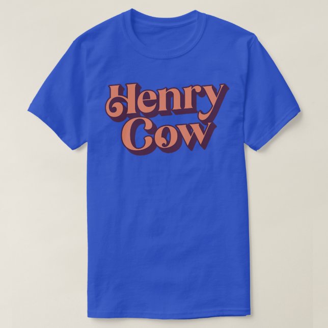 Henry Cow Retro Stil Prog Sten Design T Shirt (Design framsida)