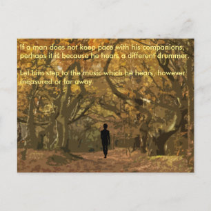 Henry David Thoreau andlig trumslagsrytm Vykort