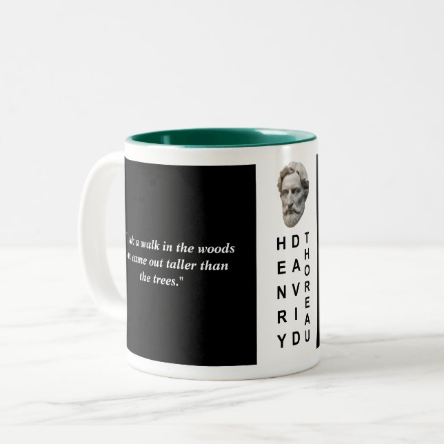 Henry David Thoreau Anpassningsbar Quote Philosoph Två-Tonad Mugg (Framsida vänster)