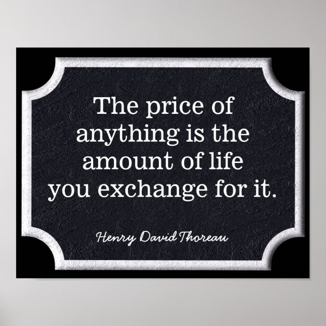 Henry David Thoreau citat - konsttryck Poster (Framsidan)