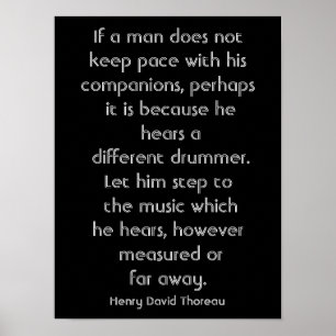 Henry David Thoreau citat - konsttryck Poster