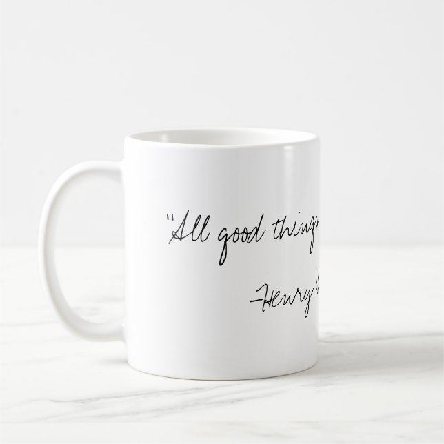Henry David Thoreau citationsteckenmugg Kaffemugg (Vänster)
