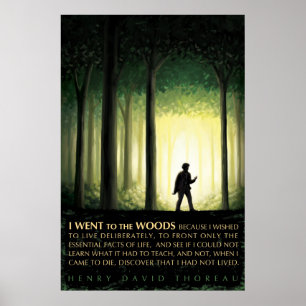 Henry David Thoreau citerade: Jag åkte till skogen Poster