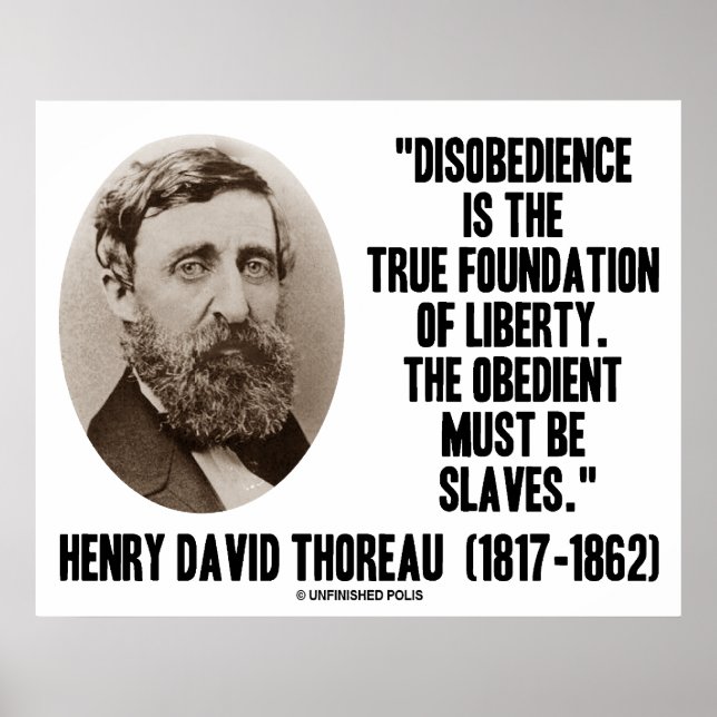Henry David Thoreau Disobedience True Liberty Poster (Framsidan)