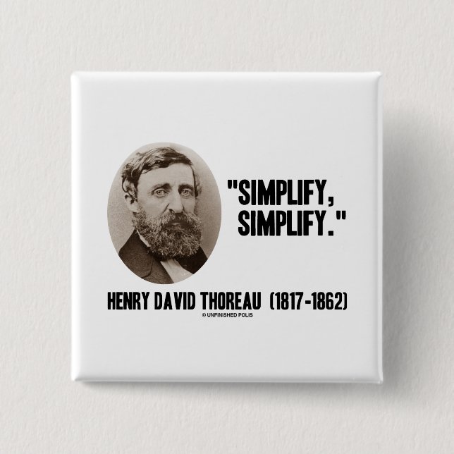 Henry David Thoreau förenklar förenklar Knapp (Framsida)