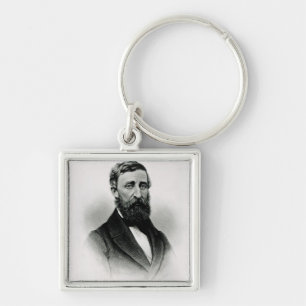 Henry David Thoreau Fyrkantig Silverfärgad Nyckelring