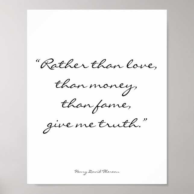Henry David Thoreau inspirational Quote Art Poster (Framsidan)