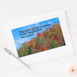 Henry David Thoreau Inspirational Quote "Canvas" Rektangulärt Klistermärke