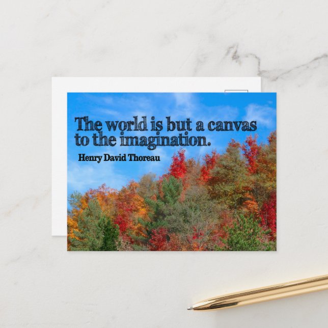 Henry David Thoreau Inspirational Quote "Canvas" Vykort (Fram/Back In Situ)
