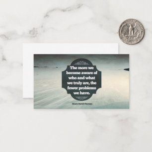 Henry David Thoreau Inspirational Quote "Medveten" Anteckningskort