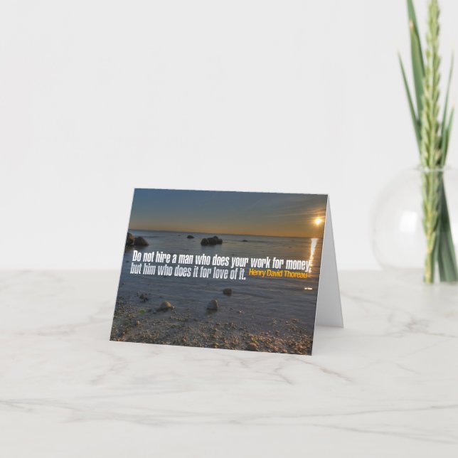 Henry David Thoreau inspirationsoffert "Work" Tack Kort (Framsida)