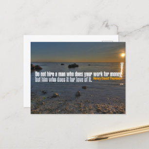 Henry David Thoreau inspirationsoffert "Work" Vykort