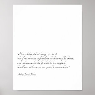 Henry David Thoreau inspirera citationsteckenkonst Poster