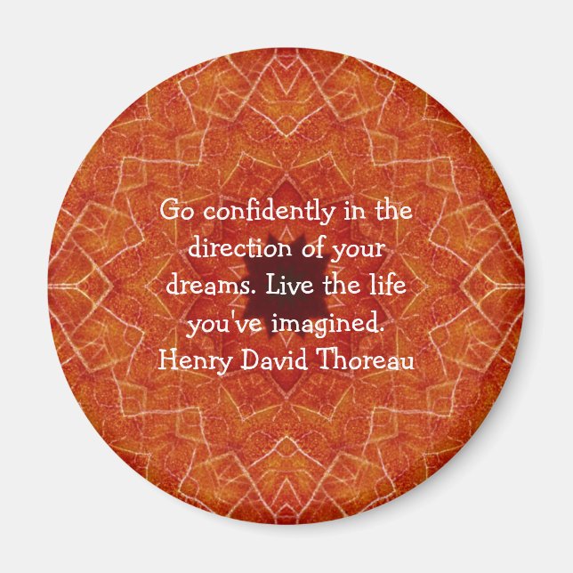 Henry David Thoreau Motivational Dream Quotation Magnet (Framsidan)