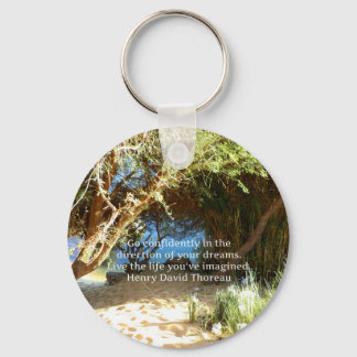 Henry David Thoreau Motivational Dream Quotation Nyckelring