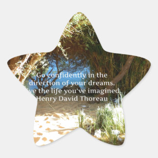 Henry David Thoreau Motivational Dream Quotation Stjärnformat Klistermärke