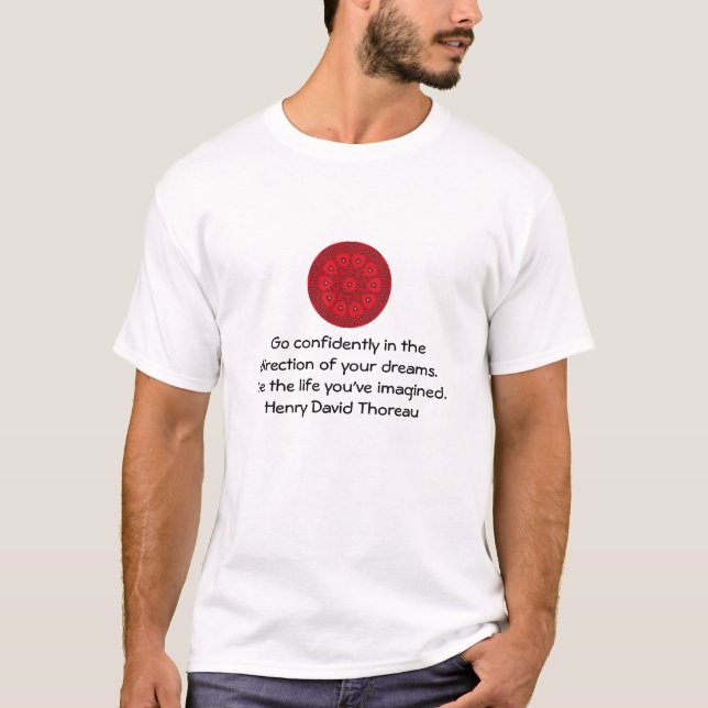 Henry David Thoreau Motivational Dream Quotation T Shirt (Framsida)