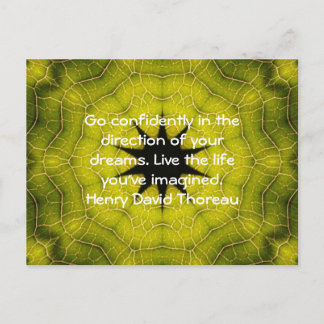 Henry David Thoreau Motivational Dream Quotation Vykort