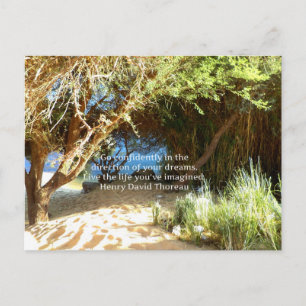 Henry David Thoreau Motivational Dream Quotation Vykort