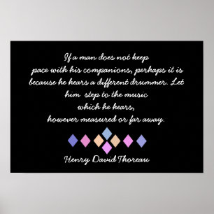 Henry David Thoreau - Olika Drummer-citat Poster