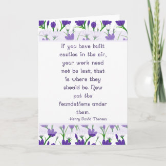 Henry David Thoreau Quote-Vår Crocus Flowers Kort