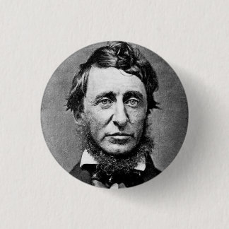 Henry David Thoreau svart & vitporträtt Knapp