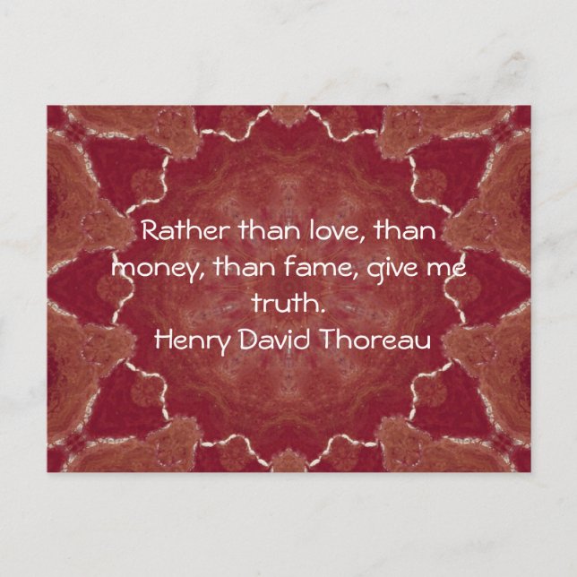 Henry David Thoreau Wisdom Quotation Say Vykort (Framsida)