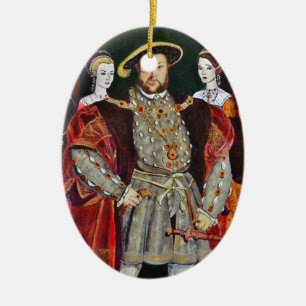 Henry Eighth och hans sex fruar Julgransprydnad Keramik