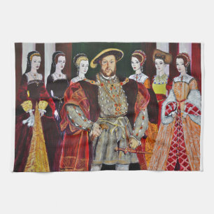 Henry Eighth och hans sex fruar Kökshandduk