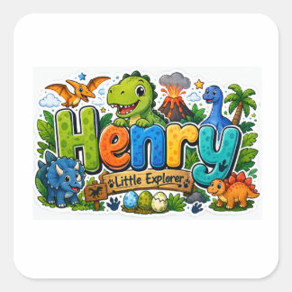 Henry Explorer Dinosaur Personlig Klistermärke