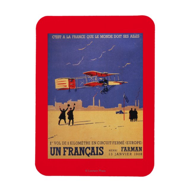 Henry Farman Flies at Issy-les-Moulineaux Magnet (Vertikal)