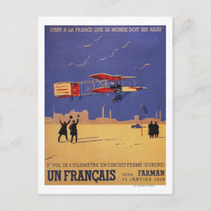 Henry Farman Flies at Issy-les-Moulineaux Vykort