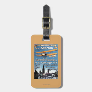 Henry Farman flugor affischen för flygmanPromo Bagagebricka