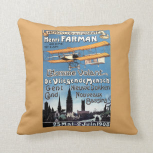 Henry Farman flugor affischen för flygmanPromo Kudde