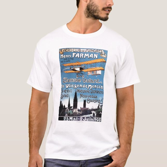 Henry Farman flugor affischen för flygmanPromo T-shirt (Framsida)