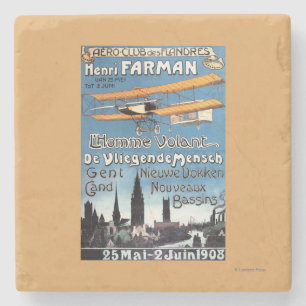 Henry Farman flugor affischen för flygmanPromo Underlägg Sten