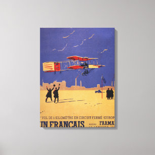Henry Farman flyger på Issy-les-Moulineaux Canvastryck