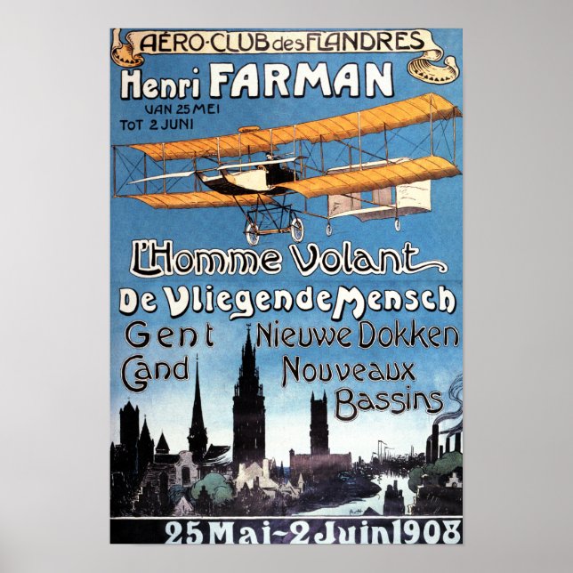 Henry Farman Poster flygmannen Promo (Framsidan)