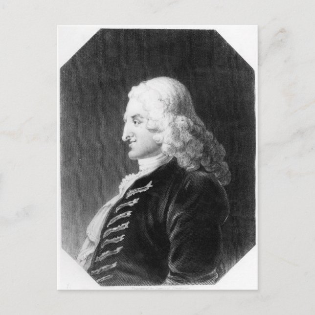 Henry Fielding graverad av Samuel Freeman Vykort (Framsida)