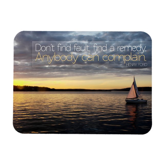 Henry Ford Inspirational Quote "Hitta en lösning" Magnet (Horisontell)